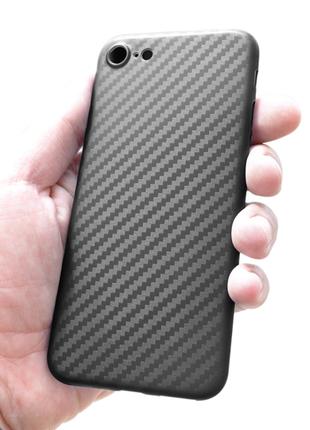 Ультратонка накладка Carbon iPhone 7/8 black