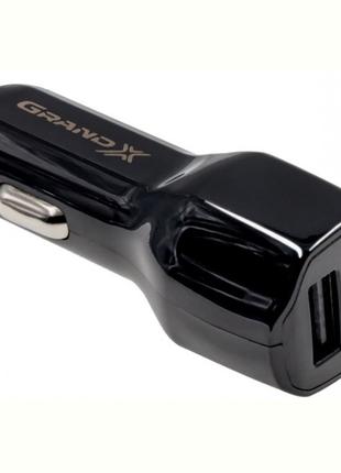 Автомобільний зарядний пристрій Grand-X (2 USB 2.1 A) Black (C...