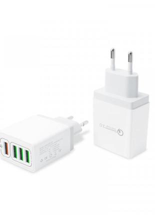 Мережевий зарядний пристрій XoKo QC-405 (4 USB, 6.2 А) White (...