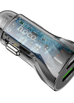 Автомобільний зарядний пристрій HOCO Z47A Transparent Discover...