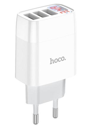 Мережевий зарядний пристрій HOCO C93A Easy charge 3-port digit...