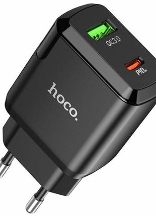 Мережевий зарядний пристрій HOCO N5 Favor dual port PD20W+QC3....