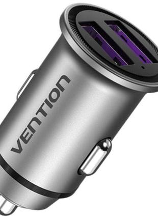 Автомобільний зарядний пристрій Vention Two-Port USB A+A(30/30...