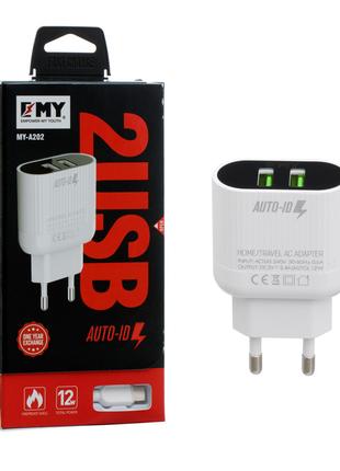 Набор 2 в 1 СЗУ With Micro-Usb Cable 110-240V MY-A202, 2 x USB...