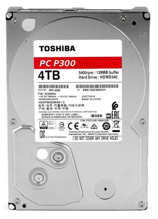 Накопитель HDD SATA 4.0TB Toshiba P300 5400rpm 128MB (HDWD240U...