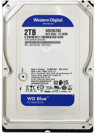 Накопичувач HDD SATA 2.0TB WD Blue 7200 rpm 256MB (WD20EZBX)