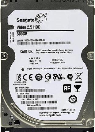 Накопитель HDD 2.5" SATA 500GB Seagate 5400rpm 16MB Video (ST5...