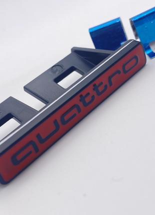 Шильдик эмблема в решетку радиатора Audi "Quattro" Значок ауди...