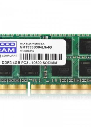 Модуль пам'яті SO-DIMM 4GB/1333 DDR3 GOODRAM (GR1333S364L9S/4G)