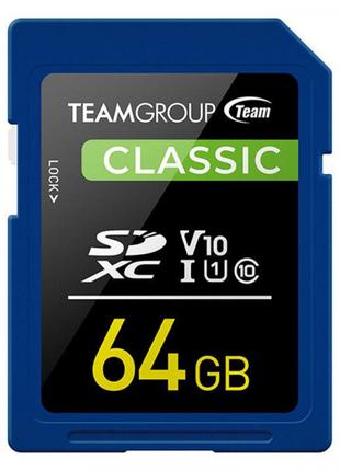 Картка пам'яті SDXC 64 GB UHS-I Class 10 Team Classic (TSDXC64...