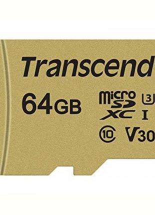 Картка пам'яті MicroSDXC 64 GB UHS-I/U3 Class 10 Transcend 500...