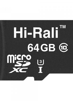 Картка пам'яті MicroSDXC 64 GB UHS-I/U3 Class 10 Hi-Rali (HI-6...