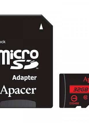 Картка пам'яті MicroSDHC 32 GB UHS-I Class 10 Apacer + SD adap...