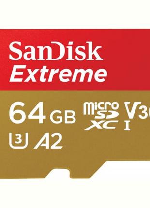 Картка пам'яті MicroSDXC 64 GB C10 UHS-I SanDisk Extreme V30 U...