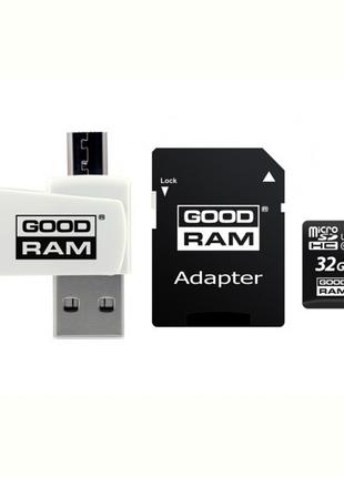 Картка пам'яті MicroSDHC 32 GB UHS-I Class 10 GOODRAM + SD-ada...