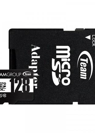 Картка пам'яті MicroSDHC 128 GB UHS-I Class 10 Team Black + SD...