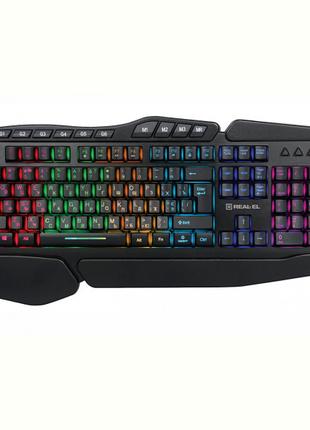 Клавіатура REAL-EL Gaming 8900 RGB Macro Ukr Black