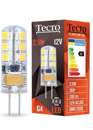 Лампа світлодіодна Tecro 2.5W G4 2700 K (TL-G4-2.5W-12V)