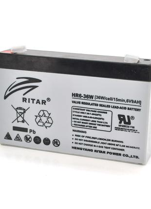 Акумуляторна батарея AGM RITAR HR6-36W, Gray Case, 6 V 9.0 Ah ...
