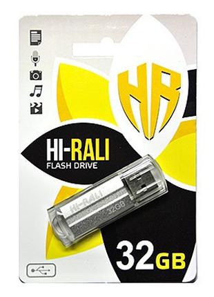 Флешнакопичувач USB 32 GB Hi-Rali Corsair Series Silver (HI-32...
