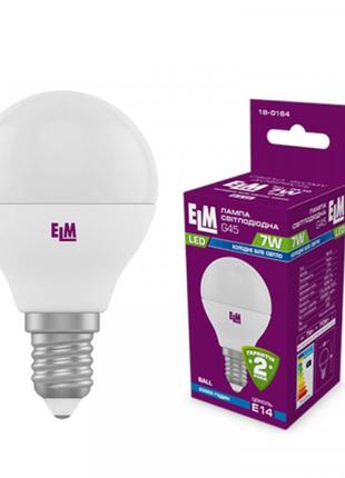 Лампа світлодіодна куля ELM 7W E14 4000K (18-0164)
