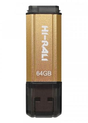 Флешнакопичувач USB 64 GB Hi-Rali Stark Series Gold (HI-64GBSTGD)