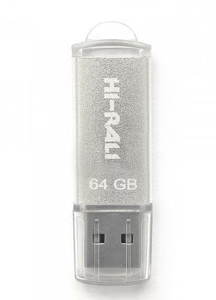Флешнакопичувач USB 64 GB Hi-Rali Rocket Series Silver (HI-64G...