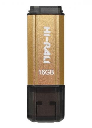 Флешнакопичувач USB 16 GB Hi-Rali Stark Series Gold (HI-16GBSTGD)