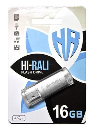Флешнакопичувач USB 16 GB Hi-Rali Rocket Series Silver (HI-16G...