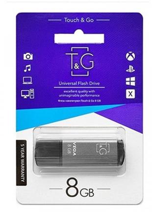 Флешнакопичувач USB 8GB T&G; 121 Vega Series Grey (TG121-8GBGY)