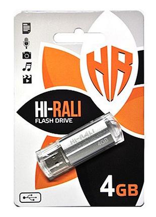 Флешнакопичувач USB 4GB Hi-Rali Corsair Series Silver (HI-4GBC...