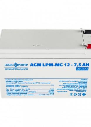Акумуляторна батарея LogicPower 12 V 7.5 AH (LPM-MG 12 — 7.5 A...