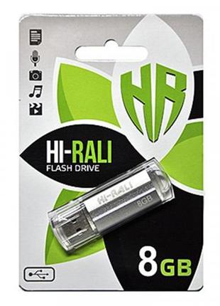 Флешнакопичувач USB 8 GB Hi-Rali Corsair Series Silver (HI-8GB...