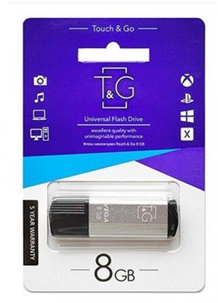 Флешнакопичувач USB 8GB T&G; 121 Vega Series Silver (TG121-8GBSL)