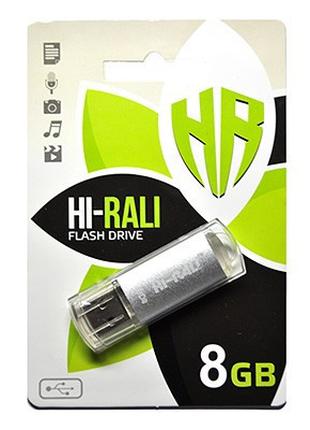 Флешнакопичувач USB 8GB Hi-Rali Rocket Series Silver (HI-8GBVCSL)