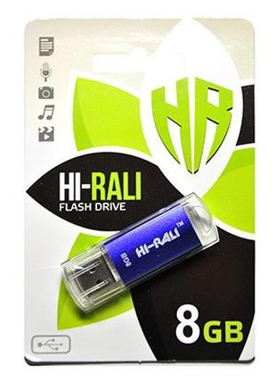 Флешнакопичувач USB 8GB Hi-Rali Rocket Series Blue (HI-8GBVCBL)