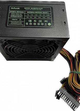 Блок живлення Delux DLP-35D Black 500 W 12Fan bulk