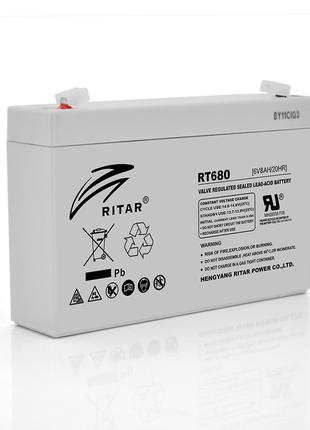 Акумуляторна батарея AGM RITAR RT680, Black Case, 6 V 8 Ah (15...