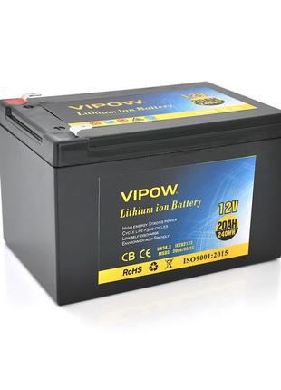 Акумуляторна батарея літієва Vipow 12 V 20 Ah з елементами Li-...
