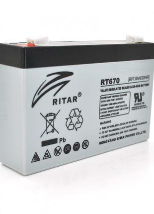 Акумуляторна батарея Ritar 6 V 7 AH Gray Case (RT670/18214) AGM