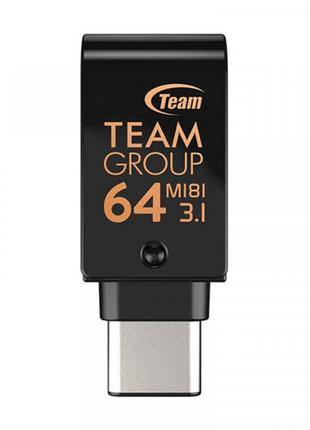 Флешнакопичувач USB3.1 64 GB OTG Type-C Team M181 Black (TM181...