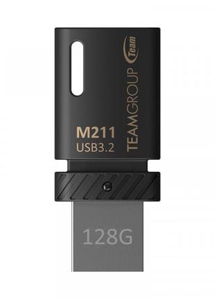 Флешнакопичувач USB3.2 128 GB OTG Type-C Team M211 Black (TM21...