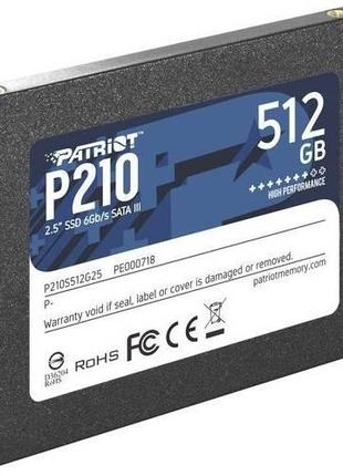 Накопичувач SSD 512 GB Patriot P210 2.5" SATAIII TLC (P210S512...