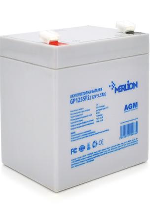 Акумуляторна батарея MERLION AGM GP1255F2, 12 V 5,5 Ah (90 х 7...
