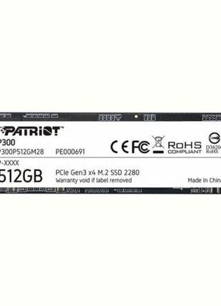 Накопитель SSD 512GB Patriot P300 M.2 2280 PCIe 3.0 x4 NVMe TL...