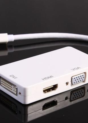 Конвертер mini Display Port (папа) на HDMI/VGA/DVI(мама) 30cm,...