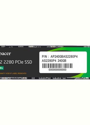 Накопичувач SSD 240 GB Apacer AS2280P4 M.2 2280 PCIe 3.0 x4 3D...