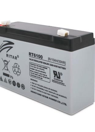 Акумуляторна батарея AGM RITAR RT6100, Black Case, 6 V 10 Ah (...