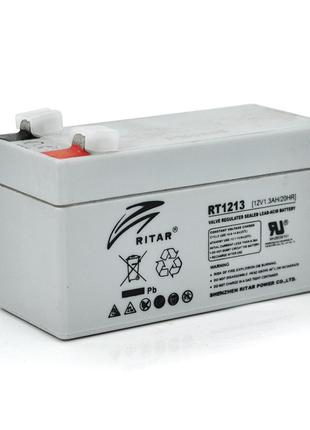 Акумуляторна батарея AGM RITAR RT1213, Black Case, 12 V 1.3 Ah...