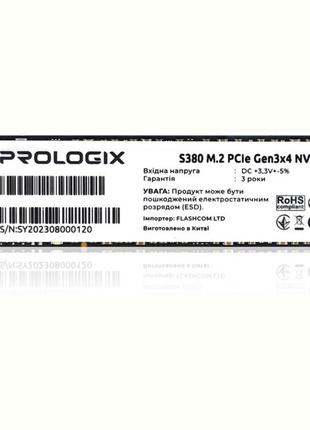 Накопитель SSD 256GB Prologix S380 M.2 2280 PCIe 3.0 x4 NVMe T...